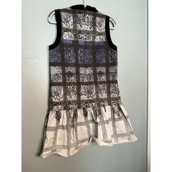 Tibi plaid ombré window pane dark floral sleeveless dress - Picture 8 of 8